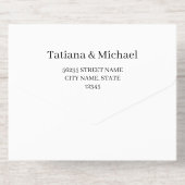 エレガント植物モノグラ結婚ムの黒金ゴールド箔 オールインワン招待状 (背面)