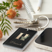 エレガント植物単図金ゴールドH キーホルダー (正面右)