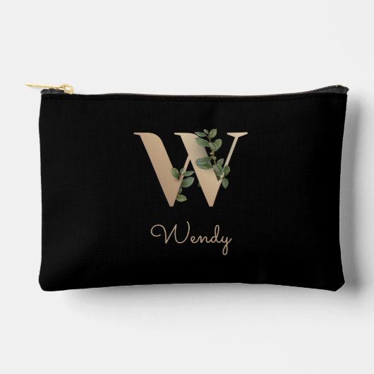 エレガント植物単図金ゴールドW アクセサリーポーチ (正面)