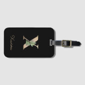 エレガント植物単図金ゴールドX ラゲッジタグ (正面横)