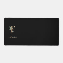 エレガント植物単行文字F デスクマット