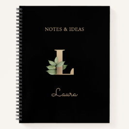 エレガント植物単行文字L ノートブック
