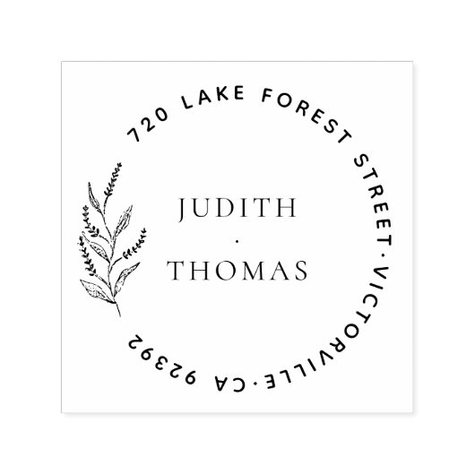 エレガント植物名結婚差出人住所 セルフインキングスタンプ (デザイン)