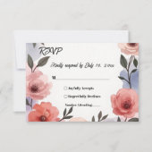 エレガント植物園水彩フローラ結婚ズ 出欠カード (正面)