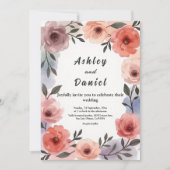 エレガント植物園水彩フローラ結婚ズ 招待状 (正面)