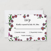 エレガント植物園花フローラ結婚ズ 出欠カード (正面)