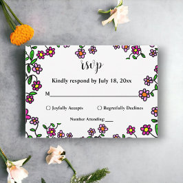 エレガント植物園花フローラ結婚ズ 出欠カード