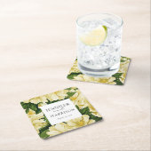 エレガント植物学結婚式招待状 スクエアペーパーコースター (インサイチュ)