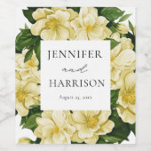 エレガント植物学結婚式招待状 ワインラベル (シングルラベル)