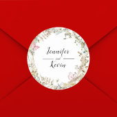 エレガント植物性の緑の水の色結婚の ラウンドシール