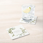 エレガント植物性の葉の水の色結婚の スクエアペーパーコースター (インサイチュ)