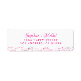 エレガント植物性ピンクの緑離れ色 ラベル