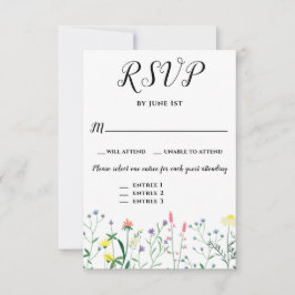 エレガント植物性フローラの結婚イベント3の選択 出欠カード