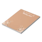 エレガント植物性ボホ結婚ー茶 ノートパッド (回転)