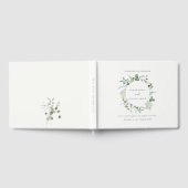 エレガント植物性ユーカリ水の色結婚の ゲストブック (全面)