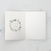 エレガント植物性ユーカリ水の色結婚の サンキューカード (内部)