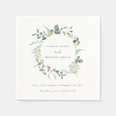 エレガント植物性ユーカリ水の色結婚の スタンダードカクテルナプキン (正面)