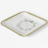 エレガント植物性ユーカリ水の色結婚の ペーパープレート (傾斜あり)