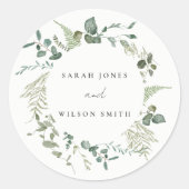 エレガント植物性ユーカリ水の色結婚の ラウンドシール (正面)