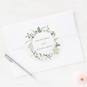 エレガント植物性ユーカリ水の色結婚の ラウンドシール (封筒)