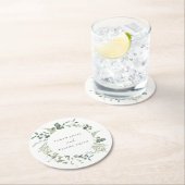 エレガント植物性ユーカリ水の色結婚の ラウンドペーパーコースター (インサイチュ)