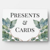 エレガント植物性緑のティール（緑がかった色）葉 フォトプラーク (正面)