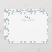 エレガント植物文パーソナライズされた具 ノートカード (正面/裏面)