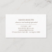 エレガント植物枝ピンクの花の水色 名刺 (裏面)