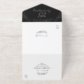 エレガント植物枝実在箔25周年記念 オールインワン招待状 (外側)