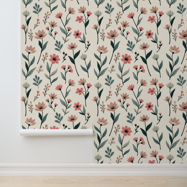 エレガント植物模様 | ミニマルフローラ 壁紙 (アプリケーション)