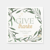 エレガント植物樹与え感謝してい苗名 スタンダードカクテルナプキン (正面)