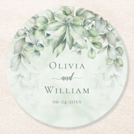エレガント植物樹結婚林 ラウンドペーパーコースター