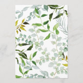 エレガント植物樹結婚草の結婚メニュー メニュー (裏面)