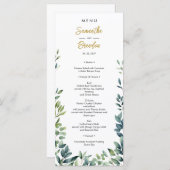 エレガント植物樹離れ結婚草 メニュー (正面/裏面)