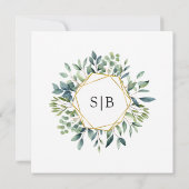 エレガント植物樹離れ結婚草 招待状 (裏面)