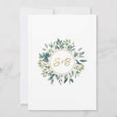 エレガント植物樹離れ結婚草 招待状 (裏面)