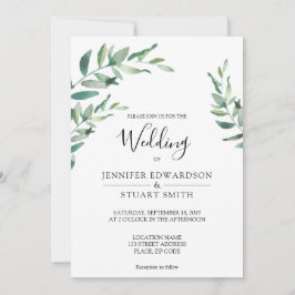 エレガント植物水葉色結婚の 招待状