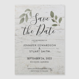 エレガント植物水離れ色写真結婚s マグネット招待状