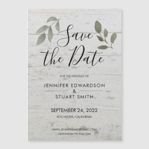 エレガント植物水離れ色写真結婚s マグネット招待状