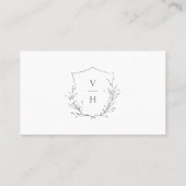 エレガント植物紋章モノグラムブライダル簿 プレイスカード (裏面)