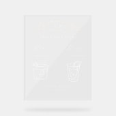 エレガント植物紋章モノグラム看板飲料 アクリルサイン (正面)