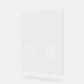 エレガント植物紋章モノグラム看板飲料 アクリルサイン (傾斜)