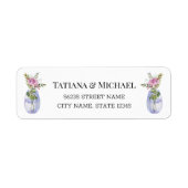 エレガント植物結婚差出人住所ラベル ラベル (正面)