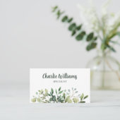 エレガント植物緑離れ白 名刺 (スタンド正面)