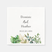 エレガント植物葉 スタンダードカクテルナプキン (正面)