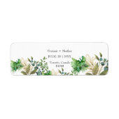 エレガント植物葉 ラベル (正面)