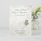 エレガント植物誕生日の招待 招待状 (スタンド正面)