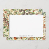 エレガント植物野花フローラパーソナライズされた ノートカード (正面/裏面)