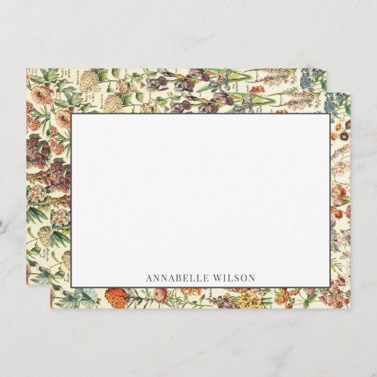 エレガント植物野花フローラパーソナライズされた ノートカード (正面/裏面)