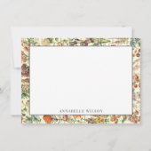 エレガント植物野花フローラパーソナライズされた ノートカード (正面)